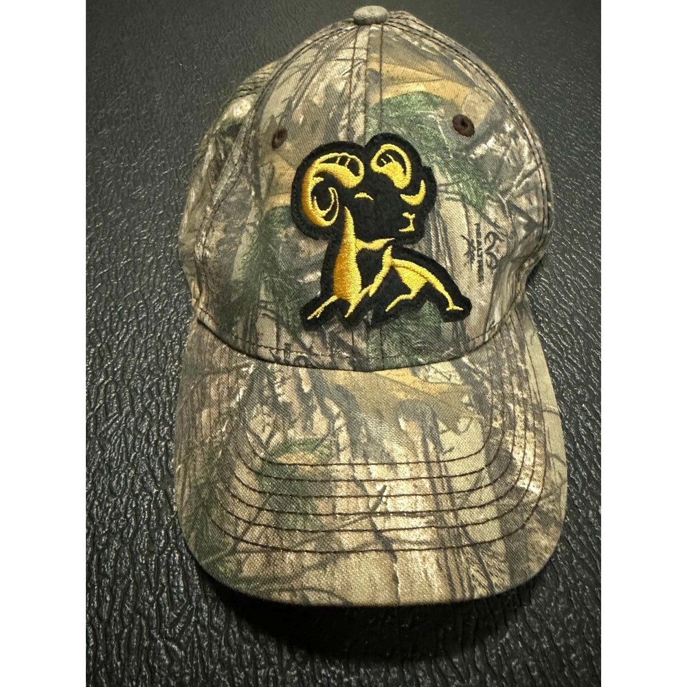 Dri Duck Brownells Camo Hat Mens Ram Logo Embroidered Adjustable Baseball Cap